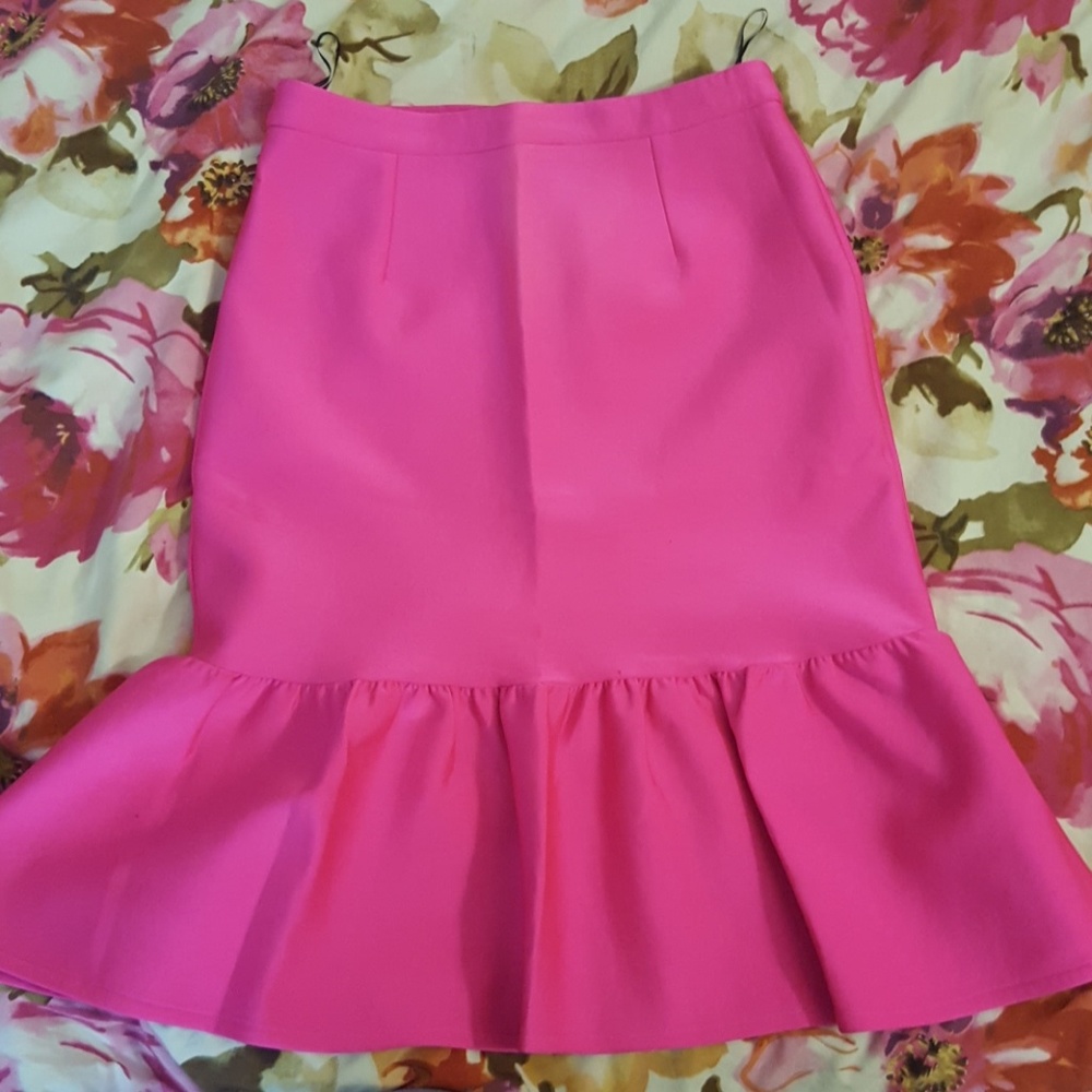 Asos hot pink scuba trumpet skirt